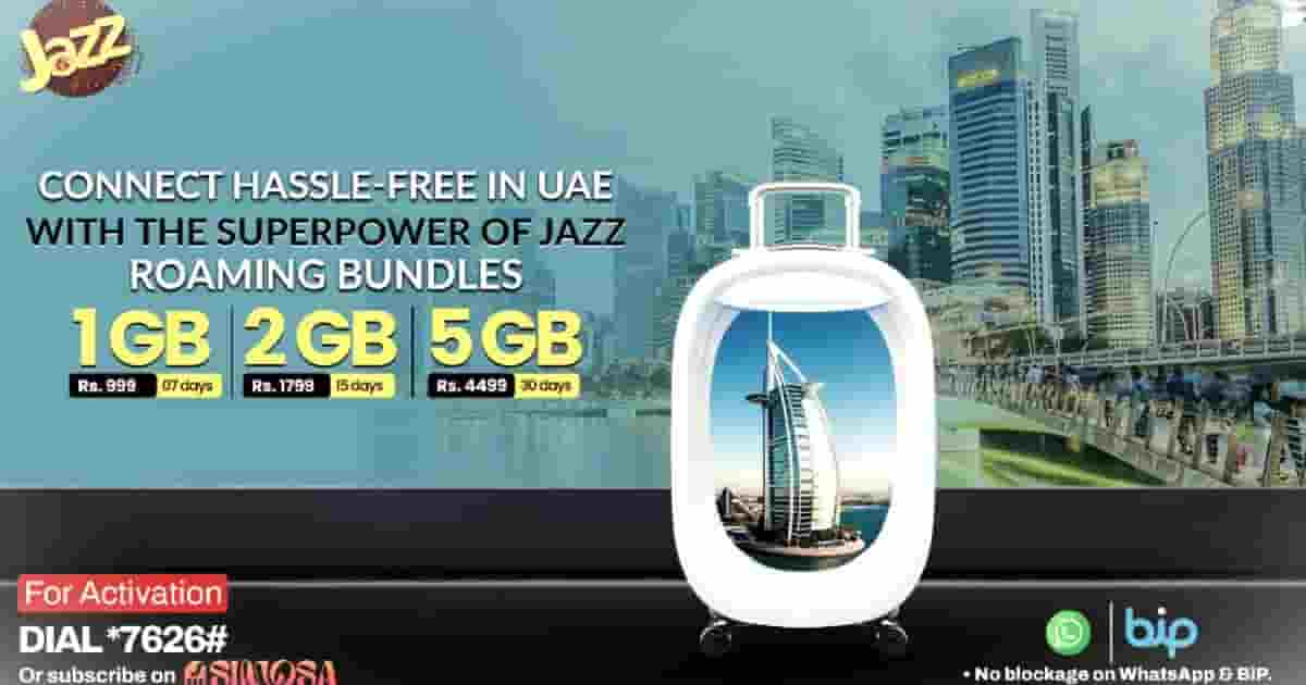 Jazz Data Roaming UAE Bundles